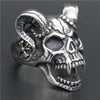Stainless Steel Skull Vampire Goat Ring
