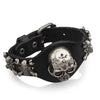 Cool Skull Head Leather Charm Bracelet