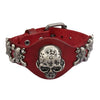 Cool Skull Head Leather Charm Bracelet