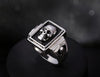Stainless Steel Black Frame Skull Ring