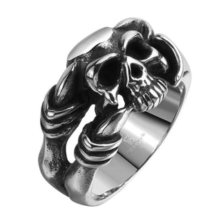 Skull Head Stainless Steel Claw Ring
