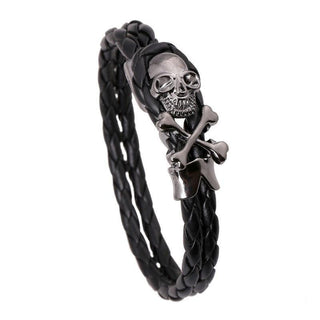Vintage Braided Steampunk Skull Bracelet