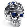 Classic Retro Skull Blue Eye Zircon Ring