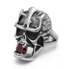 Vintage Skull Ruby Biker Ring