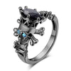 Simulated Sapphire Diamond Skull Ring