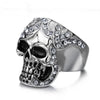 Vintage Diamond Stainless Steel Skull Ring