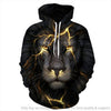 Lightning Lion 3D Unisex Hoodie Lion Art Lion Hoodie PA
