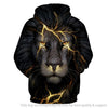 Lightning Lion 3D Unisex Hoodie Lion Art Lion Hoodie PA