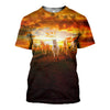 3D Sunrise Horses Printed Hoodie, T-Shirt, Long-Sleeve Sweater 001 - designfullprint