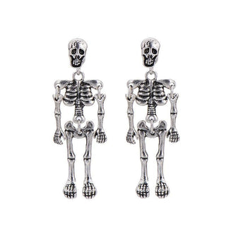 Antique Skeleton Skull Stud Earrings