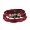 Retro Skull Braided Charm Wrap Bracelet