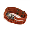 Retro Skull Braided Charm Wrap Bracelet