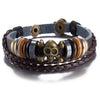 Steampunk Skull Braided Leather Bracelet