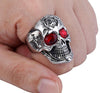 Skull Ring w/ Red Rhinestone Eyes