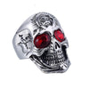 Skull Ring w/ Red Rhinestone Eyes