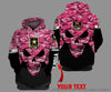 Skull Gift Gift For Army Personalized Pink Skull All Forces Unisex Size Hoodie LN