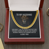 Cuban Chain Link Necklace With Message Card, Valentine Gift For Husband, Anniversary Gift for Husband, Gift From Wife, Mens Necklace