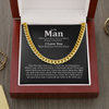 To My Man Silver Adult Chain Necklace, Husband Necklace from Wife, Necklace for Boyfriend, Men Necklace Anniversary gifts Jewelry To My Man Necklace For Husband Boyfriend gift for him Birth Month Cuban Link Chain Necklace