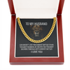 Cuban Chain Link Necklace With Message Card, Valentine Gift For Husband, Anniversary Gift for Husband, Gift From Wife, Mens Necklace