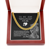 To My Son from Dad Necklace, Adult Silver Men Chain Necklace, Son Christmas Present, Message for Son