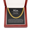 To My Man Silver Adult Chain Necklace, Husband Necklace from Wife, Necklace for Boyfriend, Men Necklace Anniversary gifts Jewelry To My Man Necklace For Husband Boyfriend gift for him Birth Month Cuban Link Chain Necklace