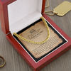 To My Son From Dad Necklace, Christmas Gift For Son, Cuban Link Chain, Son Christmas Present, Message For Son From Mom