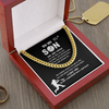 Baseball Gift For Son, Cuban Link Chain Gift for Baseball Son, To Son From Dad or Mom Baseball Gift With Love Message
