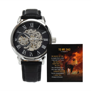 Father's Day 2022 Men's Watch Lion Dad Wristwatch Idea Gift For Dad Wristwatch Stainless Steel Mechanical Automatic Watch QDH