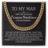 To My Man Promise Necklace, Silver Adult Necklace for Him, Romantic Jewelry for Boyfriend/Husband