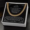 Cuban Link Chain Necklace, To My Son I Will Always Carry You In My Heart Cuban Link Chain Necklace Gift For Son