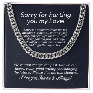 Apology Necklace Gift for Him, Apology Gift for Boyfriend, Sorry Gift For Boyfriend, Silver Men Adult Necklace