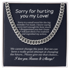 Apology Necklace Gift for Him, Apology Gift for Boyfriend, Sorry Gift For Boyfriend, Silver Men Adult Necklace