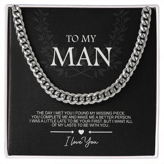 Anniversary gifts Jewelry To My Man Necklace For Husband Boyfriend gift for him Birth Month Cuban Link Chain Necklace