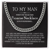 To My Man Promise Necklace, Silver Adult Necklace for Him, Romantic Jewelry for Boyfriend/Husband