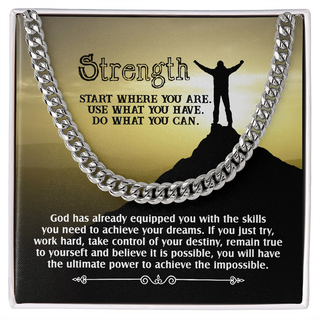 Gifts For Men, Silver Adult Chain Necklace, Birthday Gifts For Friend, Encourage Message Card