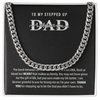 Step Dad Gift Cuban Link Chain, Men Silver Adult Necklace, Step Father Dad Gift, Gift for Father's Day