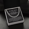 To My Man Promise Necklace, Silver Adult Necklace for Him, Romantic Jewelry for Boyfriend/Husband