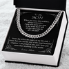 Cuban Link Chain Necklace, To My Son I Will Always Carry You In My Heart Cuban Link Chain Necklace Gift For Son