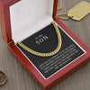 Son Necklace From Parents To Kids. Mom And Son, Cuban Chain Necklace For Boys, Meaningful Birthday Card Message For Your Grown