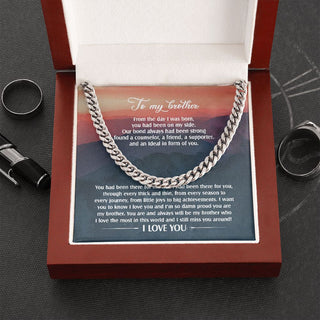 Big Brother Cuban Chain Necklace, Brother Gift Ideas, Big Brother Gifts, Meaning Gift For Big Brother, To My Brother Gift.