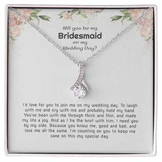 Will You Be My Bridesmaid, Bridesmaid Proposal Necklace with Message Card, Wedding Gifts