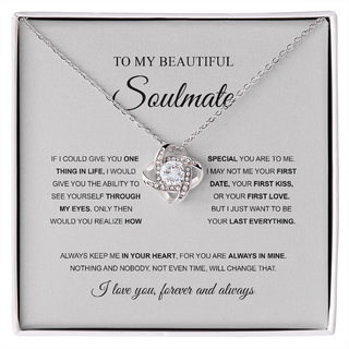 To My Beautiful Soulmate Necklace, Gift for Birthday, Valentine Gift, Birthday Gift, Meaningfull Gift for Girlfriend