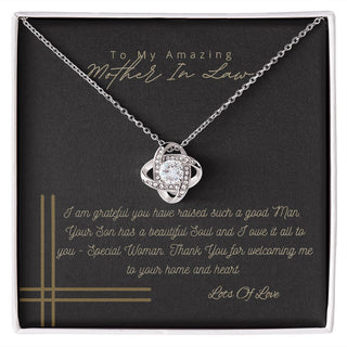 To My Amazing Mother In Law Love Knot Necklace Gift Necklace for Women