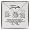 To My Beautiful Daughter - Love Knot Necklace Birthday Small Heart, Necklace for Women, Adults Size