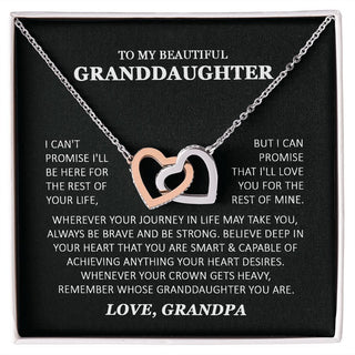 To My Beautiful Granddaughter Necklace, Granddaughter Gift from Grandpa, Grandma, Birthday Graduation Gift, Christmas Gift for Her