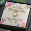 Daughters Birthday Gift with Message Card, Valentines Gifts for Daughter Necklace for Women, Adults Size
