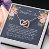 To My Daughter-In-Law Joined Hearts Necklace, Gift For Daughter Necklace for Women, Adults Size