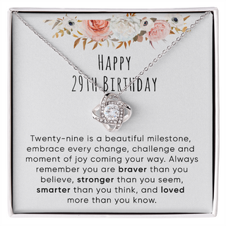 29th Birthday Jewelry 29 Years Old Gift Birth Flower Birthstone Gift Birth Month Mother's Day Necklace For Mom