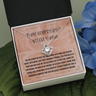 To My Boyfriend's Mom Gift ,Mother in Law Jewelry Necklace for Christmas,Birthday & Mother's Day,Message Card to Boyfriend Mother