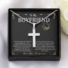Gift for Boyfriend, Silver Cross Men Adult Necklace from Girlfriend, Boyfriend Anniversary Jewelry